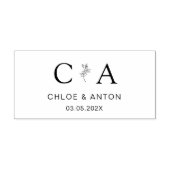 Tampons Encreurs Monogramme, Fleur Line-Art, Mariage (Impression)