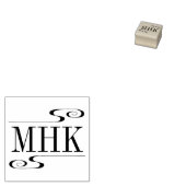 Tampons Encreurs Monogramme initial à tourbillons simples 1x1 (Tamponné)