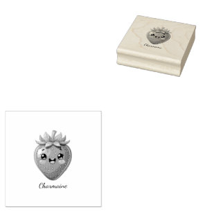 Tampons Encreurs Monogramme jolie fraise kawaii