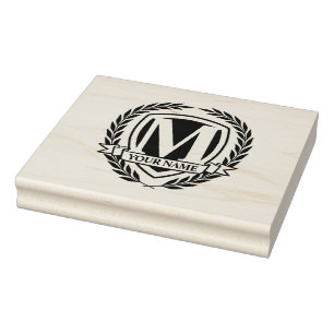 Tampons Encreurs Monogramme Laurel Design Timbre en caoutchouc