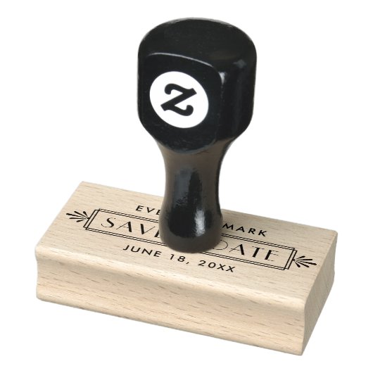 Tampons Encreurs Monogramme Mariage Art déco Enregistrer la date (Tampon)
