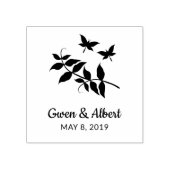 Tampons Encreurs Monogramme mariage avec papillons Couple & Twig (Impression)