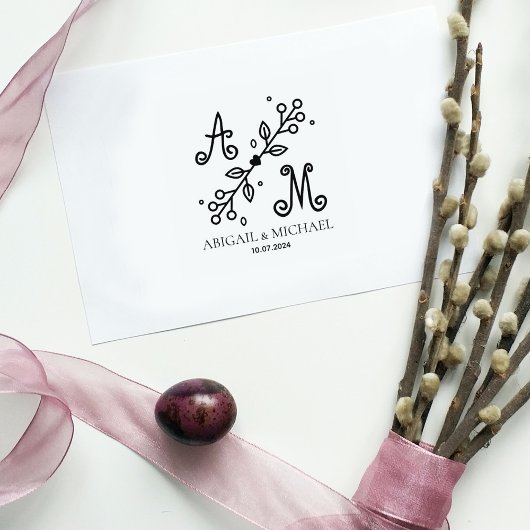 Tampons Encreurs Monogramme Mariage décoratif moderne