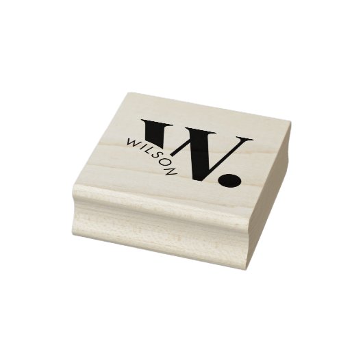 Tampons Encreurs Monogramme moderne | Nom initial et nom initial en (Tampon)