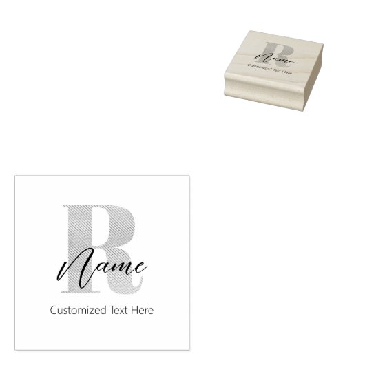 Tampons Encreurs Monogramme moderne Recherche initiale & nom Person (Tamponné)