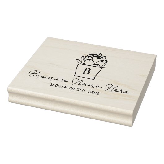Tampons Encreurs Monogramme moderne Succulent Affaires sur mesure, (Tampon)