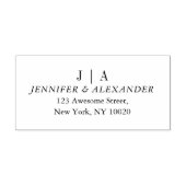 Tampons Encreurs Monogramme Nom initial du couple Texte Adresse de (Impression)