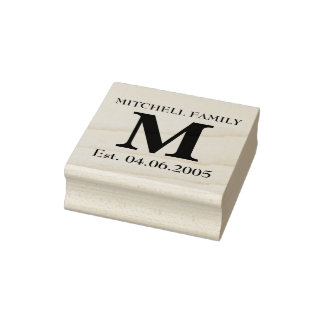 Tampons Encreurs Monogramme personnalisé ajouter votre nom mariage