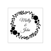 Tampons Encreurs Monogramme rustique Wreath Mariage personnalisé (Impression)