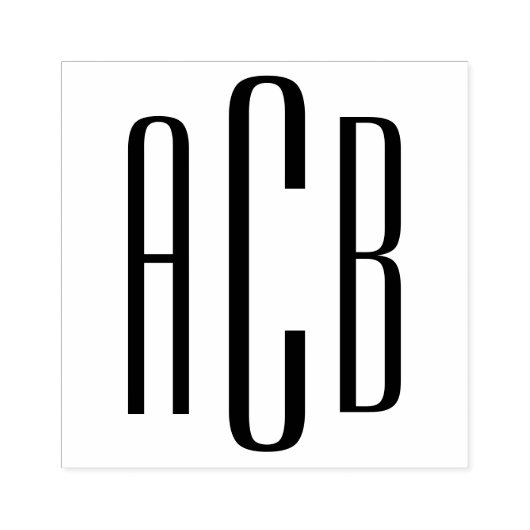 Tampons Encreurs Monogramme simple à trois lettres (Impression)