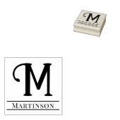 Tampons Encreurs Monogramme Simple Gras Nom Initiale Unique #10 (Tamponné)