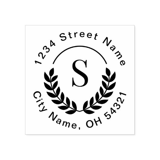 Tampons Encreurs Monogramme traditionnel Adresse de retour initiale (Impression)