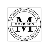 Tampons Encreurs Monogramme typographique Nom de famille Adresse de (Impression)