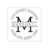 Tampons Encreurs Monogramme unique avec nom et adresse de retour (Impression)