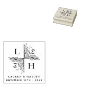 Tampons Encreurs Monogrammes modernes | Élégant Floral Enregistrer  (Tamponné)