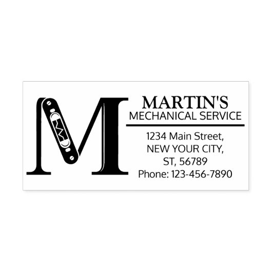 Tampons Encreurs Monographie mécanique personnalisable. "M" initial (Impression)