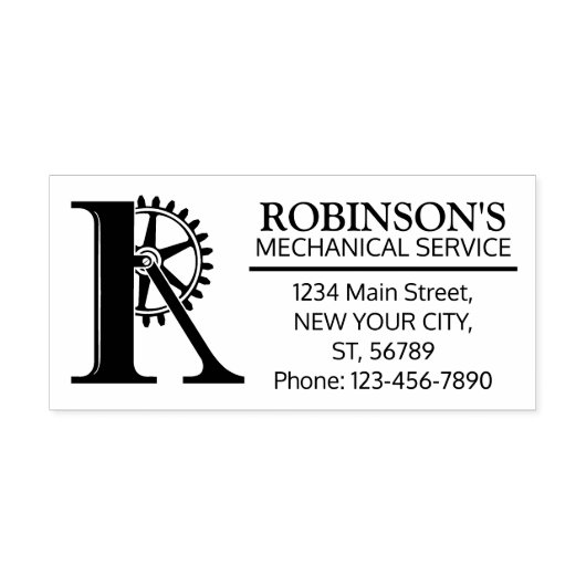 Tampons Encreurs Monographie mécanique personnalisable. "R" initial (Impression)