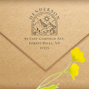 Tampons Encreurs Monts tracés à la main Adresse de retour Vintage p