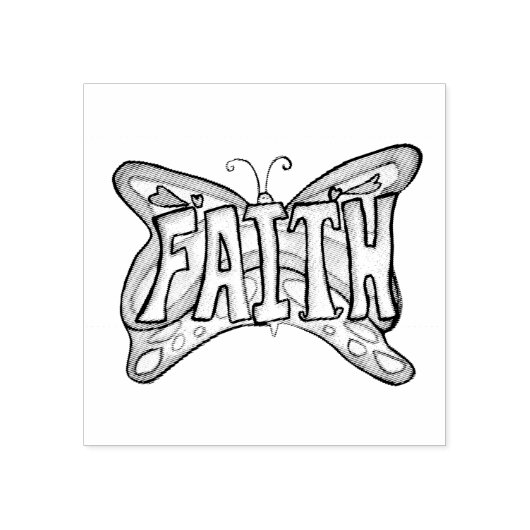 Tampons Encreurs Mot de foi Timbre en caoutchouc papillon (Impression)