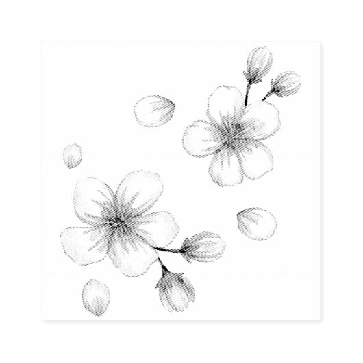Tampons Encreurs Motif en fleurs de cerisier rose (Impression)