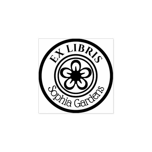 Tampons Encreurs Motif floral rond Ex Libris (Impression)