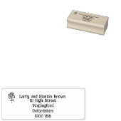 Tampons Encreurs Motif rose renvoi nom et adresse cachet (Tamponné)