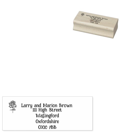 Tampons Encreurs Motif rose renvoi nom et adresse cachet (Tamponné)