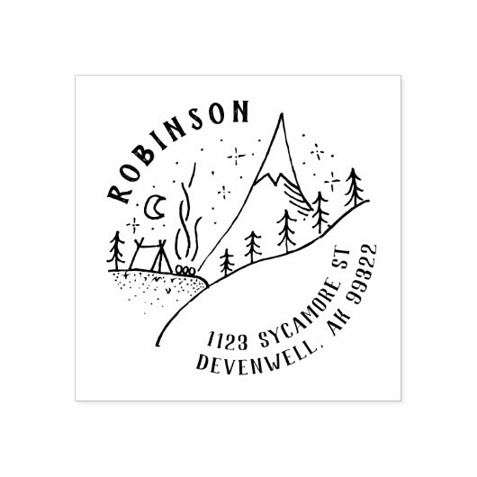 Tampons Encreurs Mountain Campfire & Starry Night Sketch Adresse (Impression)