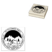 Tampons Encreurs Mountain & Pines Round Camping Adresse de retour (Tamponné)