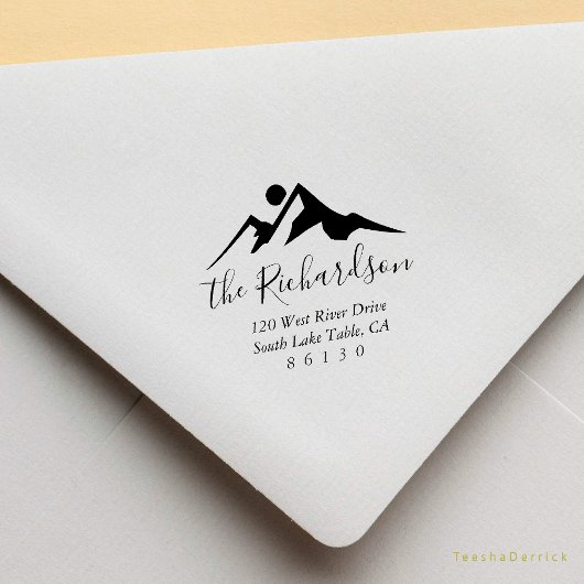 Tampons Encreurs Mountain Sketch Sunrise Return Adresse Self-inking