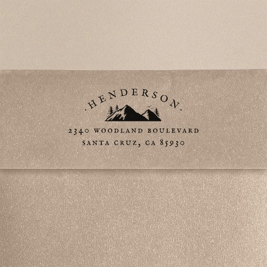 Tampons Encreurs Mountain & Trees Rustic Nom de famille Adresse de