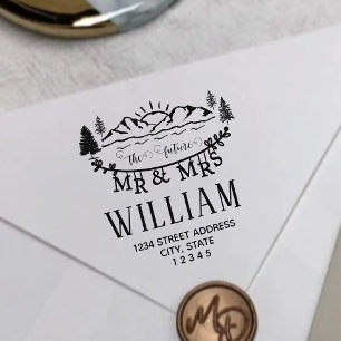 Tampons Encreurs Mountains Future m et mrs Adresse de retour