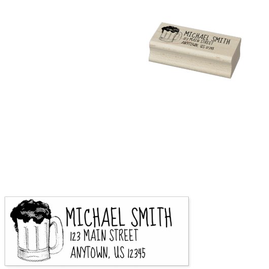 Tampons Encreurs Mug of Beer Ale Bas de l'adresse de la joie (Tamponné)