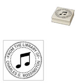 Tampons Encreurs Music Musical Notes Round Library Nom du livre (Tamponné)