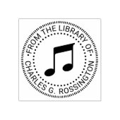 Tampons Encreurs Music Musical Notes Round Library Nom du livre (Impression)