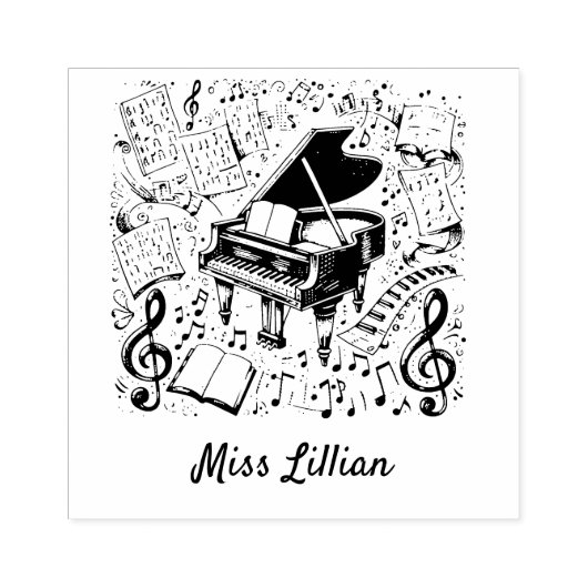 Tampons Encreurs Musique Enseigner le timbre en caoutchouc pour la  (Impression)