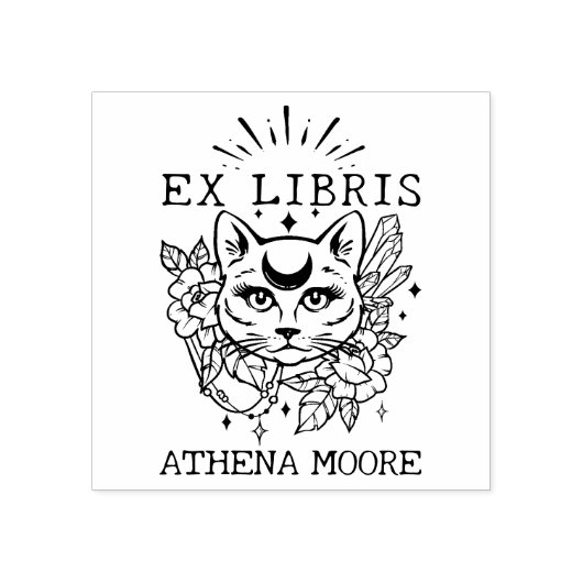 Tampons Encreurs Mystic Cat, Custom Ex Librairies Book (Impression)