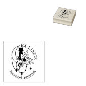 Tampons Encreurs Mystic Moon Chat avec Fleurs, Ex Libris Book (Tamponné)