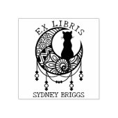 Tampons Encreurs Mystic Moon Chat, Custom Ex Librairie Livre (Impression)