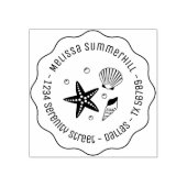 Tampons Encreurs Nautical Seashell Starfish Pearls Wavavy Address (Impression)