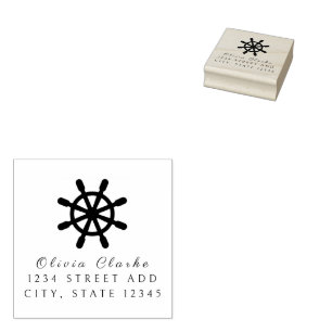 Tampons Encreurs Navires nautiques Roue Helm Script élégant