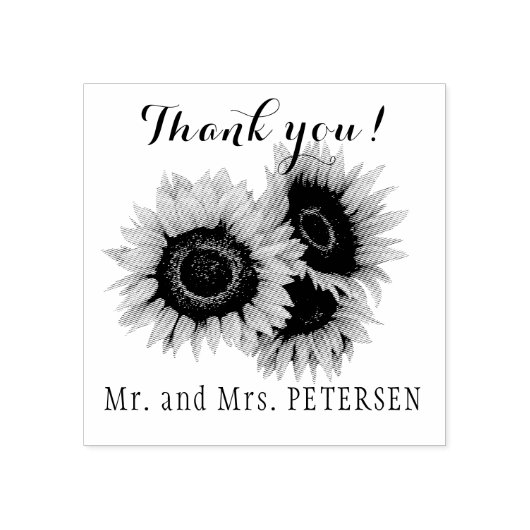 Tampons Encreurs Newlyweds M. et Mme nom Merci mariage rustique (Impression)