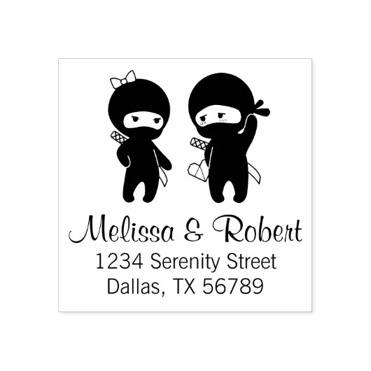 Tampons Encreurs Ninja Pair, un garçon et une fille Adresse (Impression)