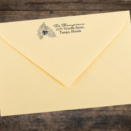 Tampons Encreurs Noël Adresse de retour Greenery Holly