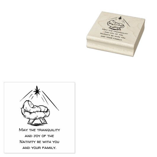 Tampons Encreurs Noël Bébé Jésus en Manger Salutations (Tamponné)