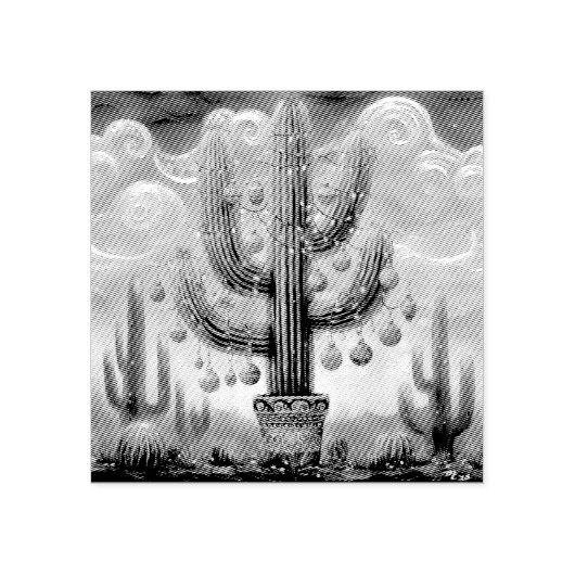 Tampons Encreurs Noël dans le désert Sud-Ouest Saguaro Cactus (Impression)