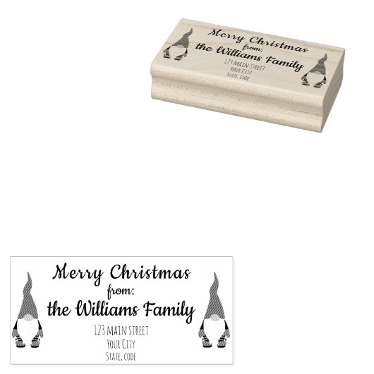 Tampons Encreurs Noël gnomes retour adresse Wood Art Timbre (Tamponné)