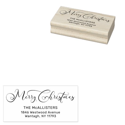 Tampons Encreurs Noël manuscrit Whimsar Script Adresse (Tamponné)
