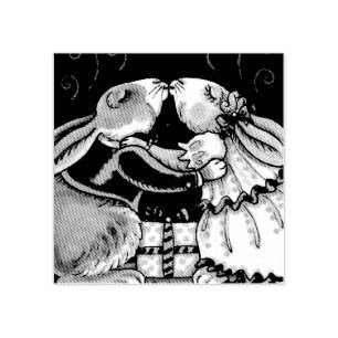 TAMPONS ENCREURS NOËL MISTLETOE BUNNY KISSES RUBBER STAMP