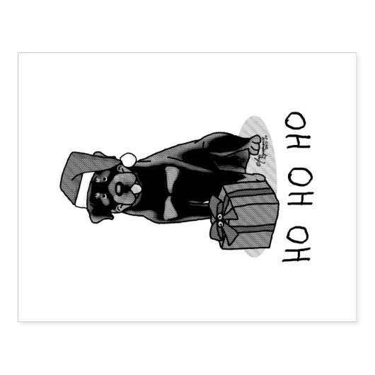 Tampons Encreurs Noël Père Noël Casquette Rottweiler Chien Drôle (Impression)